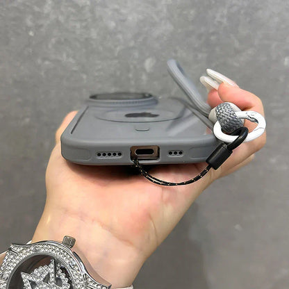 Foldable Glass Lens Stand Magnetic Case for iPhone 11 12 13 14 15 16