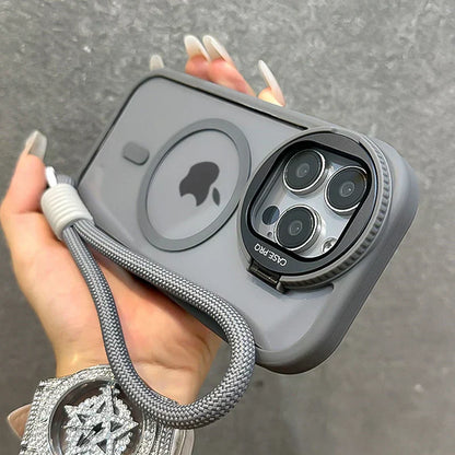 Foldable Glass Lens Stand Magnetic Case for iPhone 11 12 13 14 15 16