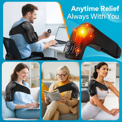 Heating Vibration Shoulder Wrap Pad with Remote Control