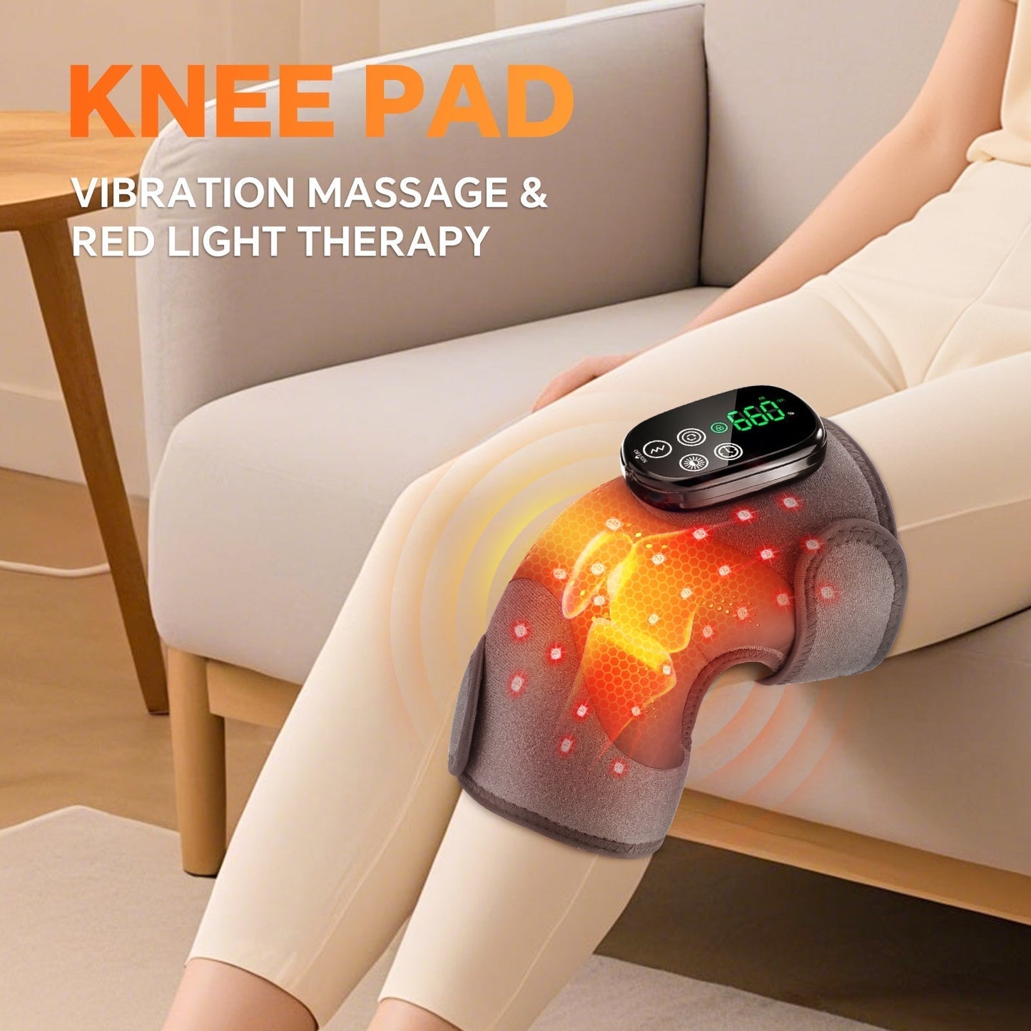 LED Knee Wrap Red Light Therapy with Vibration Motors