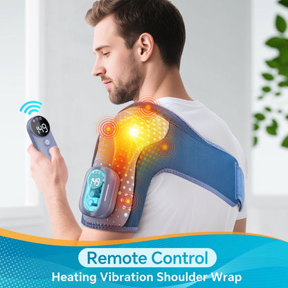 Heating Vibration Shoulder Wrap Pad with Remote Control
