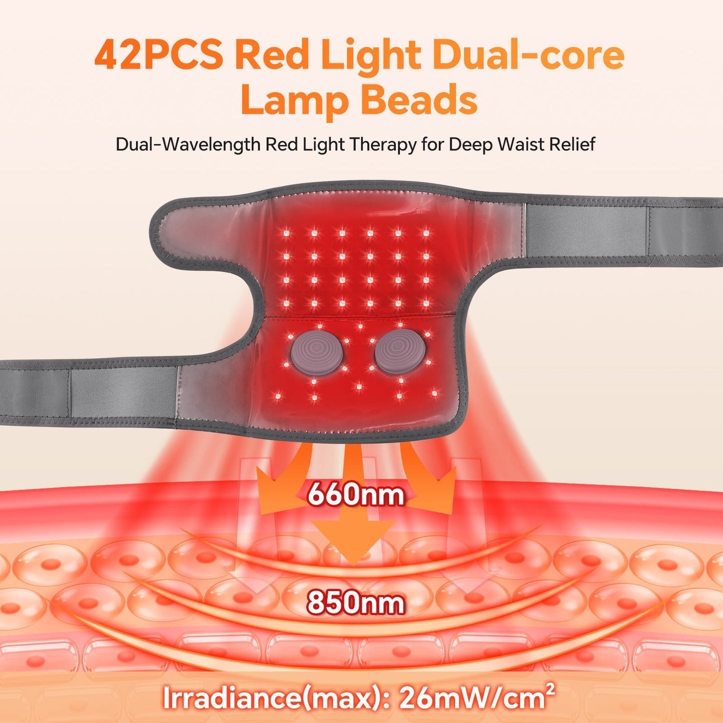LED Knee Wrap Red Light Therapy with Vibration Motors