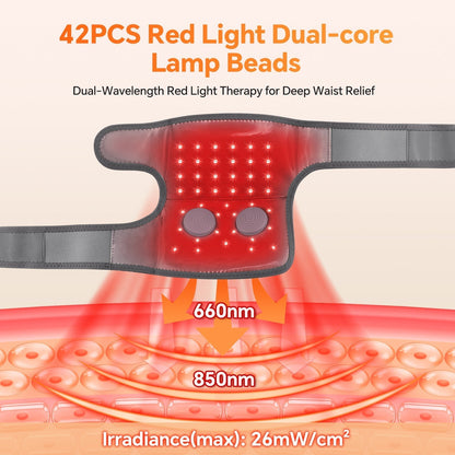 LED Knee Wrap Red Light Therapy with Vibration Motors