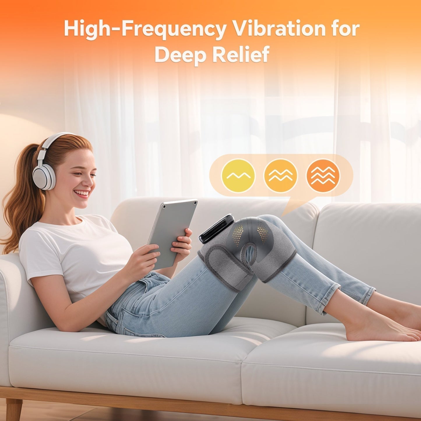 LED Knee Wrap Red Light Therapy with Vibration Motors