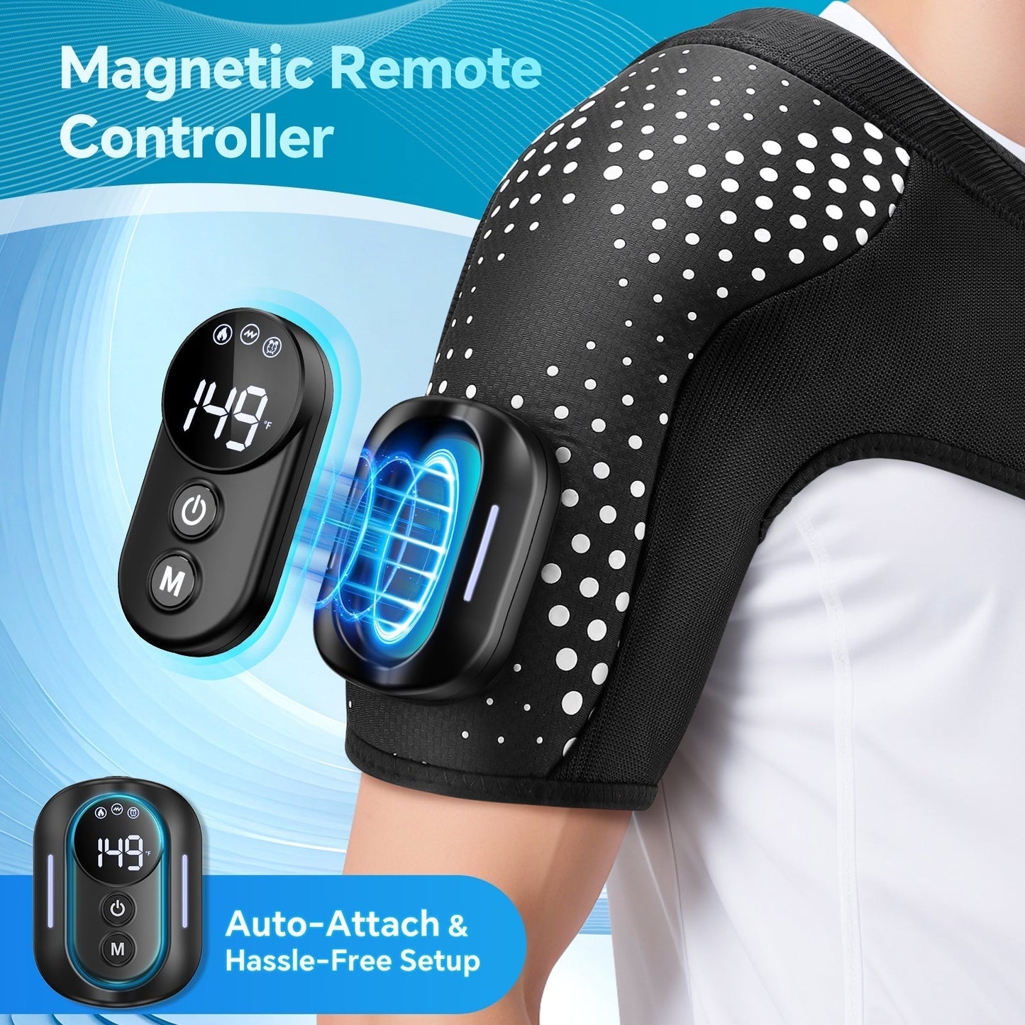 Heating Vibration Shoulder Wrap Pad with Remote Control