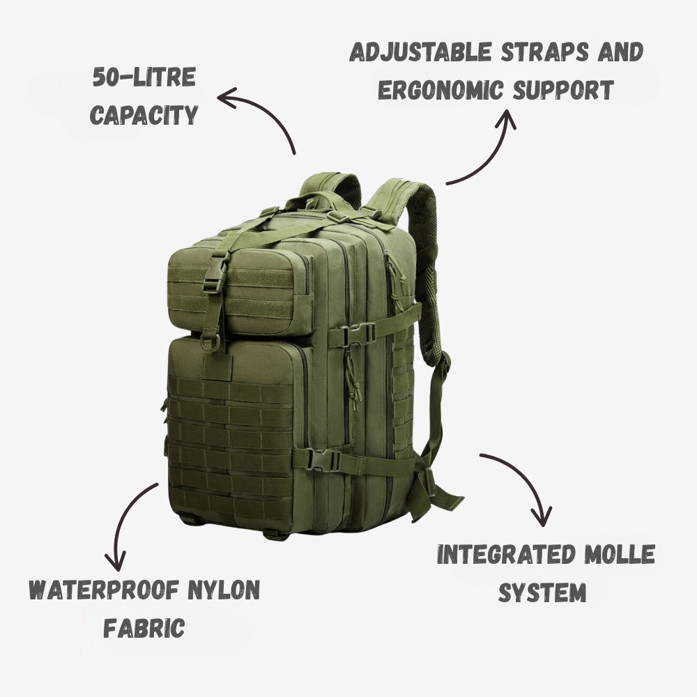 Waterproof Hiking Backpack 50L Capacity Outdoor Gear