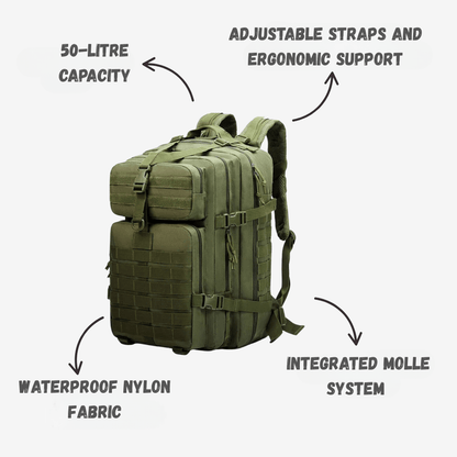Waterproof Hiking Backpack 50L Capacity Outdoor Gear