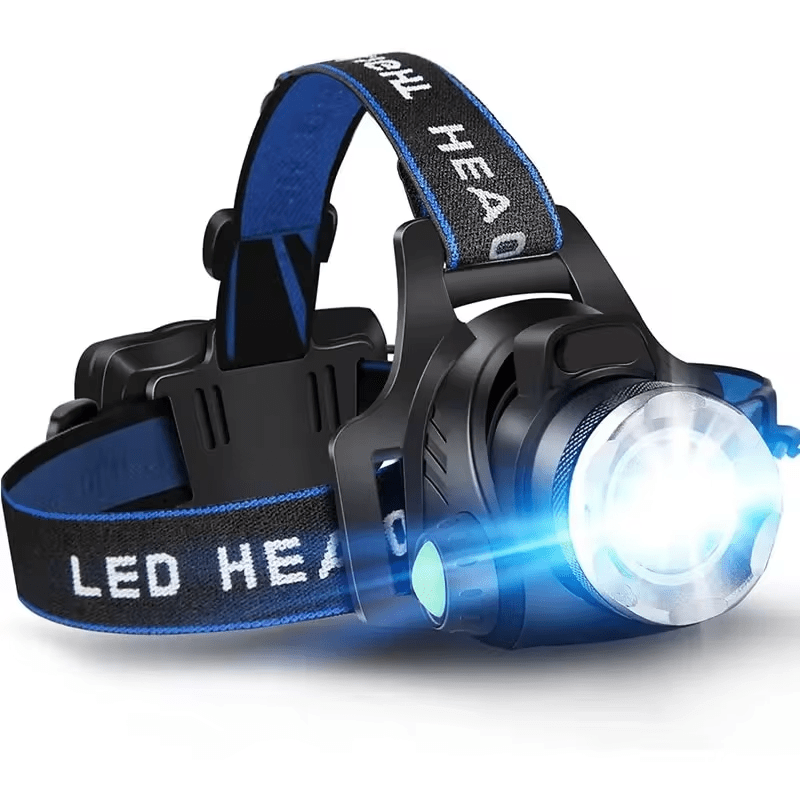 Rechargeable Waterproof LED Head Torch with Zoom Function