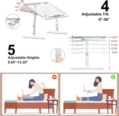 Adjustable Laptop Stand Desk for Bed