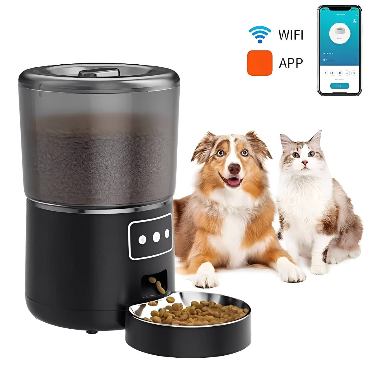 Automatic Pet Feeder Programmable Dispenser for Cats Dogs