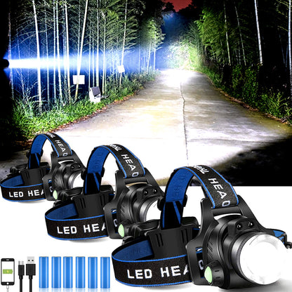 Rechargeable LED Headlamp with Batteries