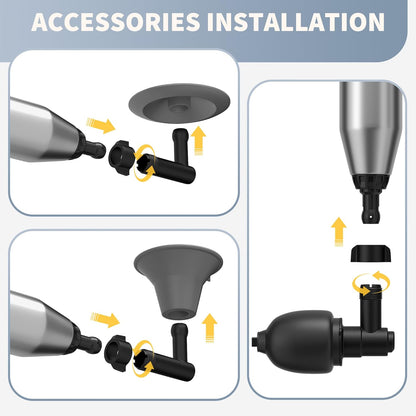 Stainless Steel Toilet Plunger High Pressure Unclogger