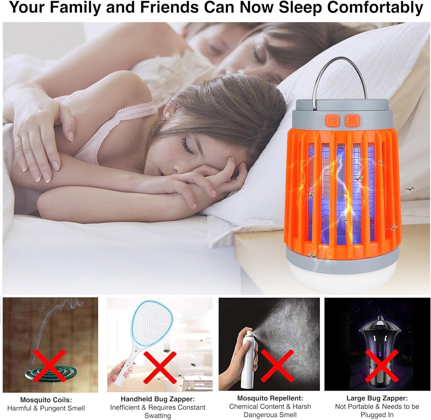 Electric Mosquito Insect Trap Bug Zapper Outdoor 3-in-1