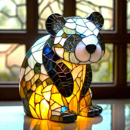 Stained Glass Animal Table Lamp Night Light Fixture