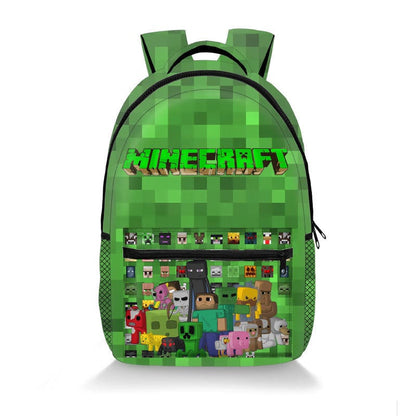 Minecraft Gaming Backpack School Bag Pixel Design