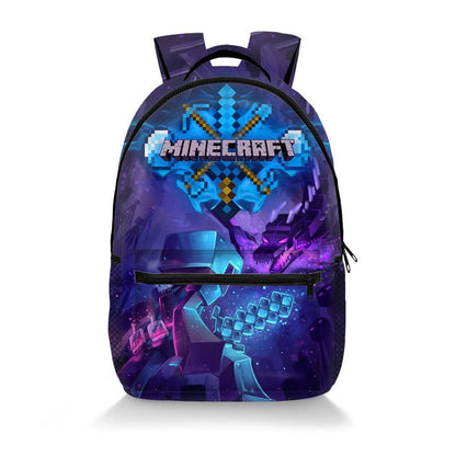Minecraft Gaming Backpack School Bag Pixel Design