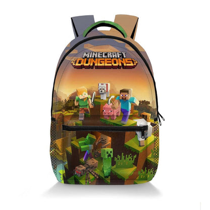 Minecraft Gaming Backpack School Bag Pixel Design