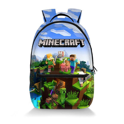 Minecraft Gaming Backpack School Bag Pixel Design