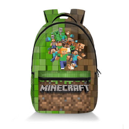 Minecraft Gaming Backpack School Bag Pixel Design
