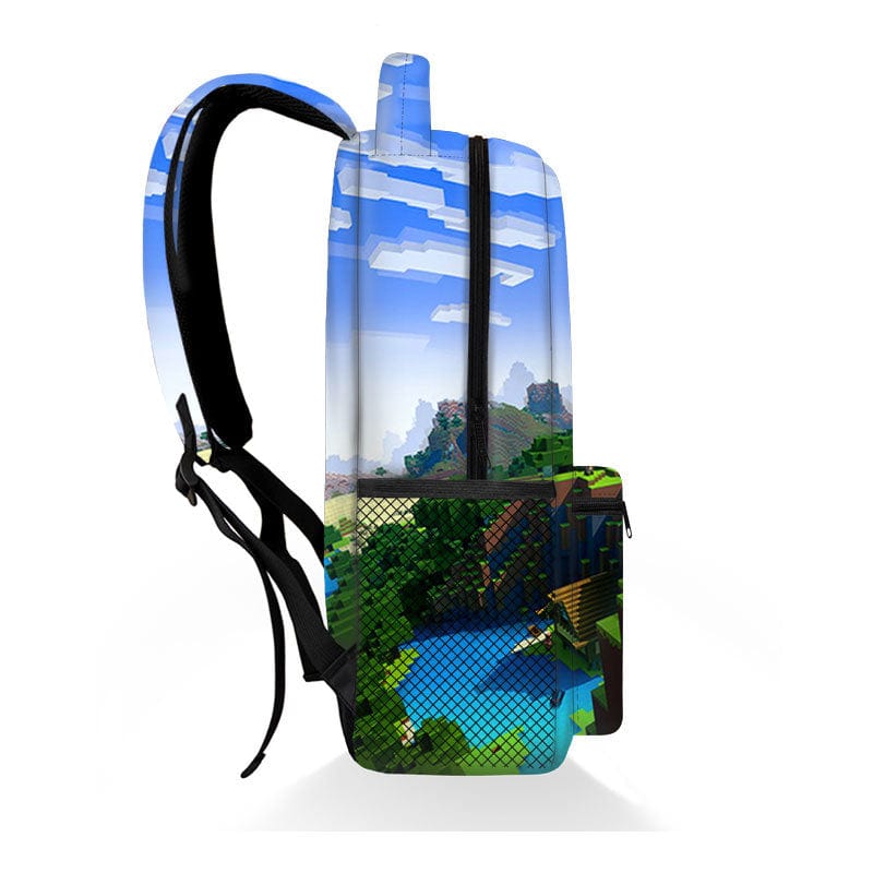 Minecraft Gaming Backpack School Bag Pixel Design