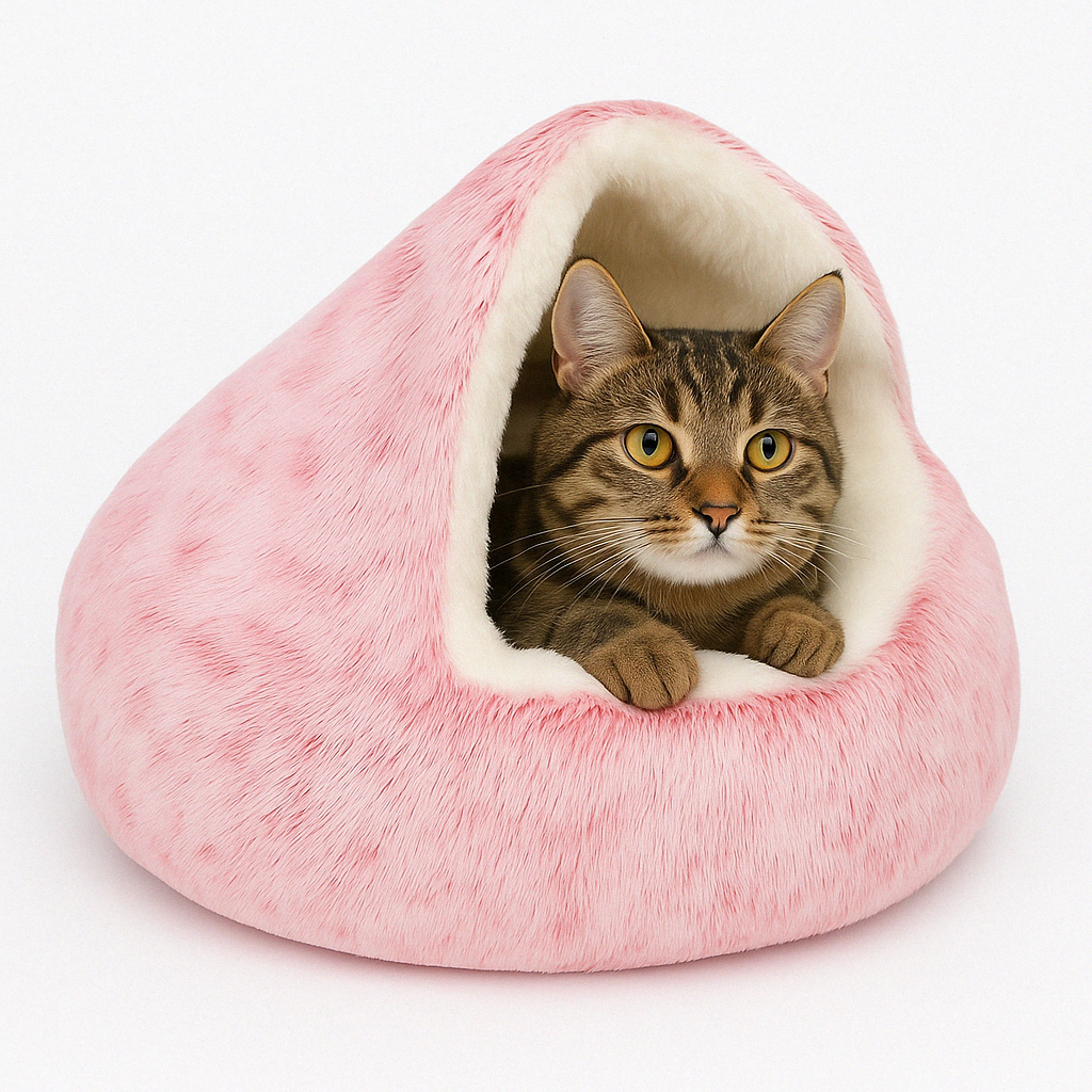 Cat Cave Bed Plush Pet Bed Circular
