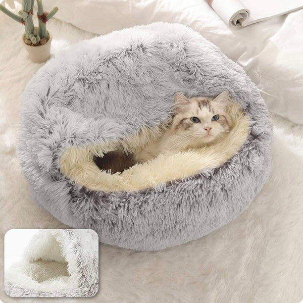 Cat Cave Bed Plush Pet Bed Circular