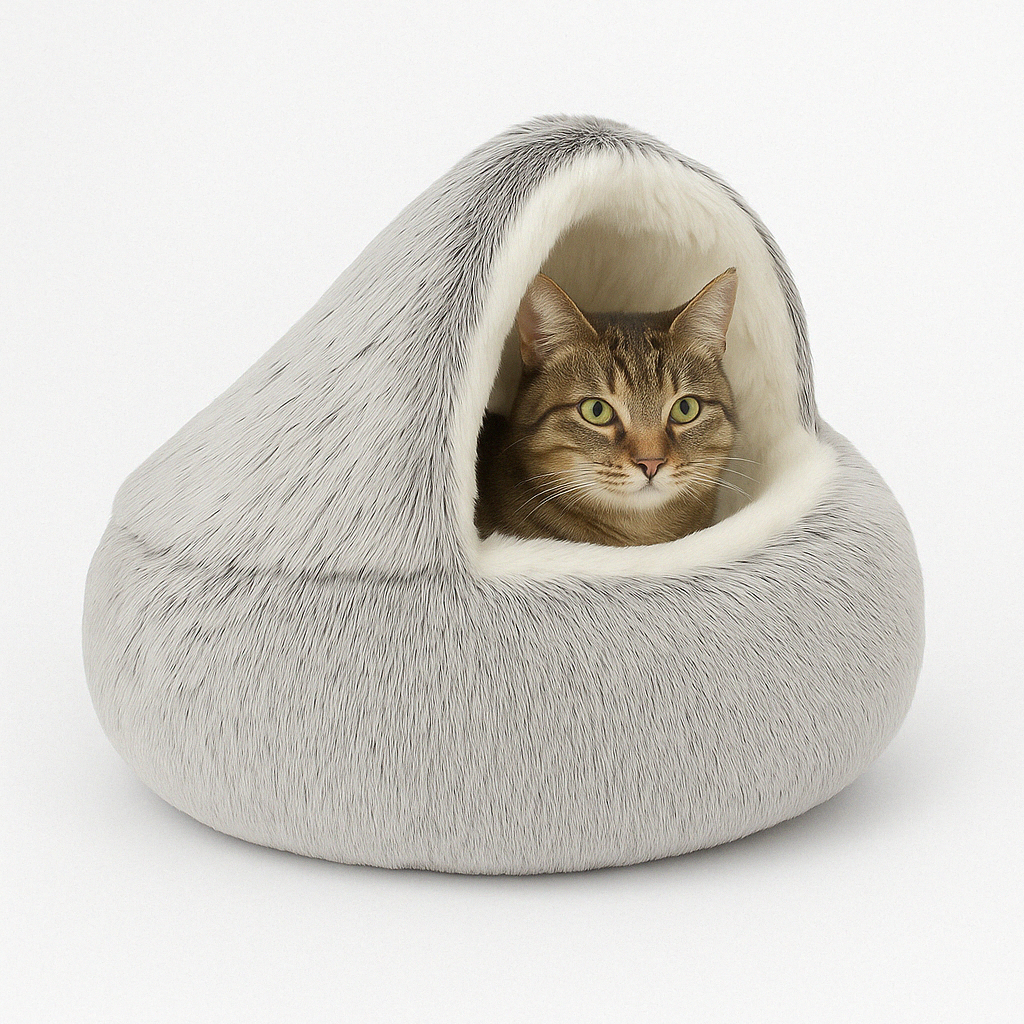 Cat Cave Bed Plush Pet Bed Circular