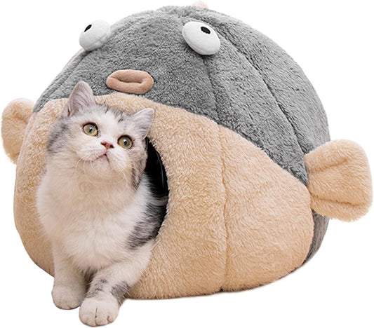 Cat Bed Cave with Removable Pillow for Indoor Cats