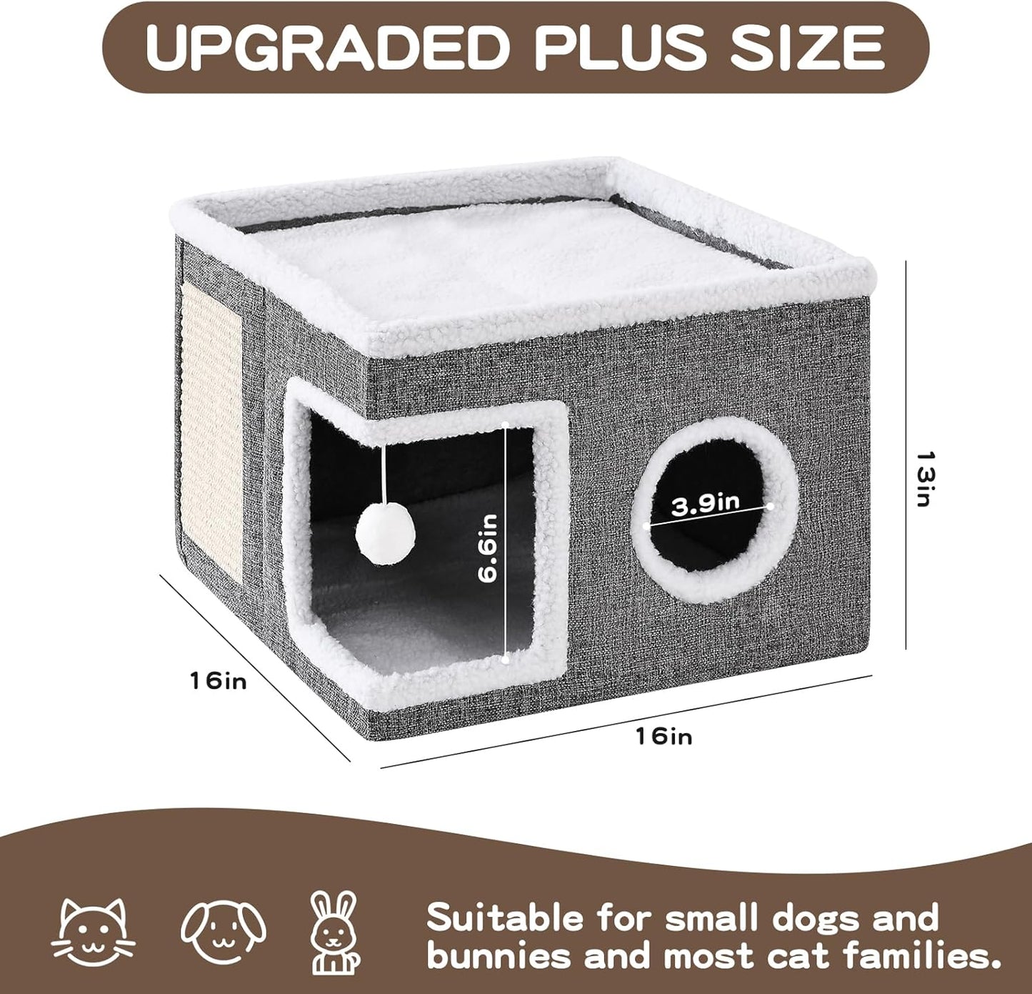 Cat Cave with Scratch Pad and Condo for Cats