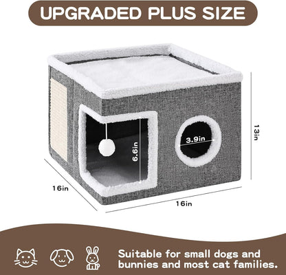Cat Cave with Scratch Pad and Condo for Cats