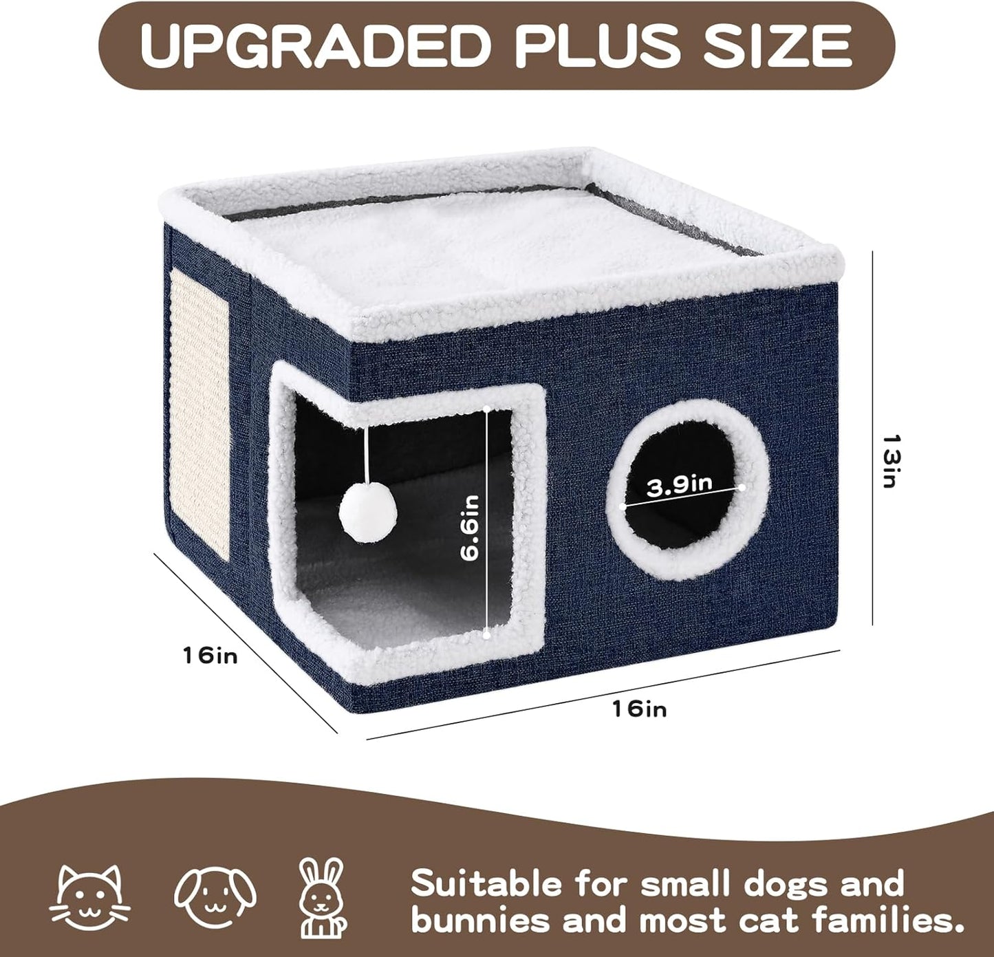 Cat Cave with Scratch Pad and Condo for Cats