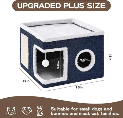 Cat Cave with Scratch Pad and Condo for Cats