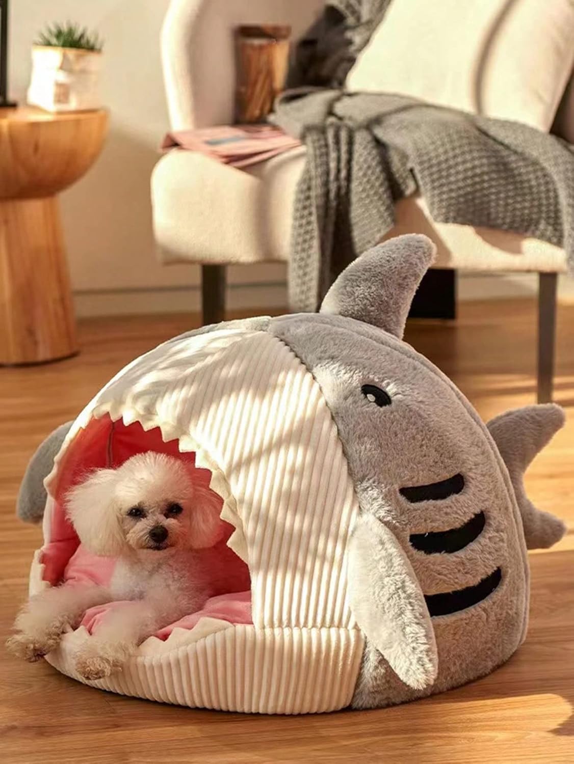 Shark-Shaped Cat Bed Semi-Closed Nest for Cats and Dogs