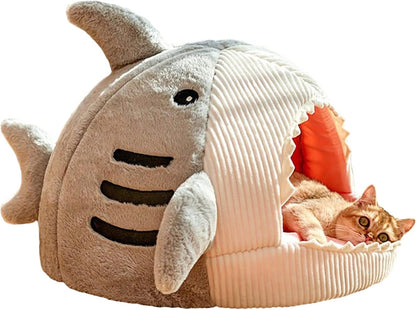 Shark-Shaped Cat Bed Semi-Closed Nest for Cats and Dogs