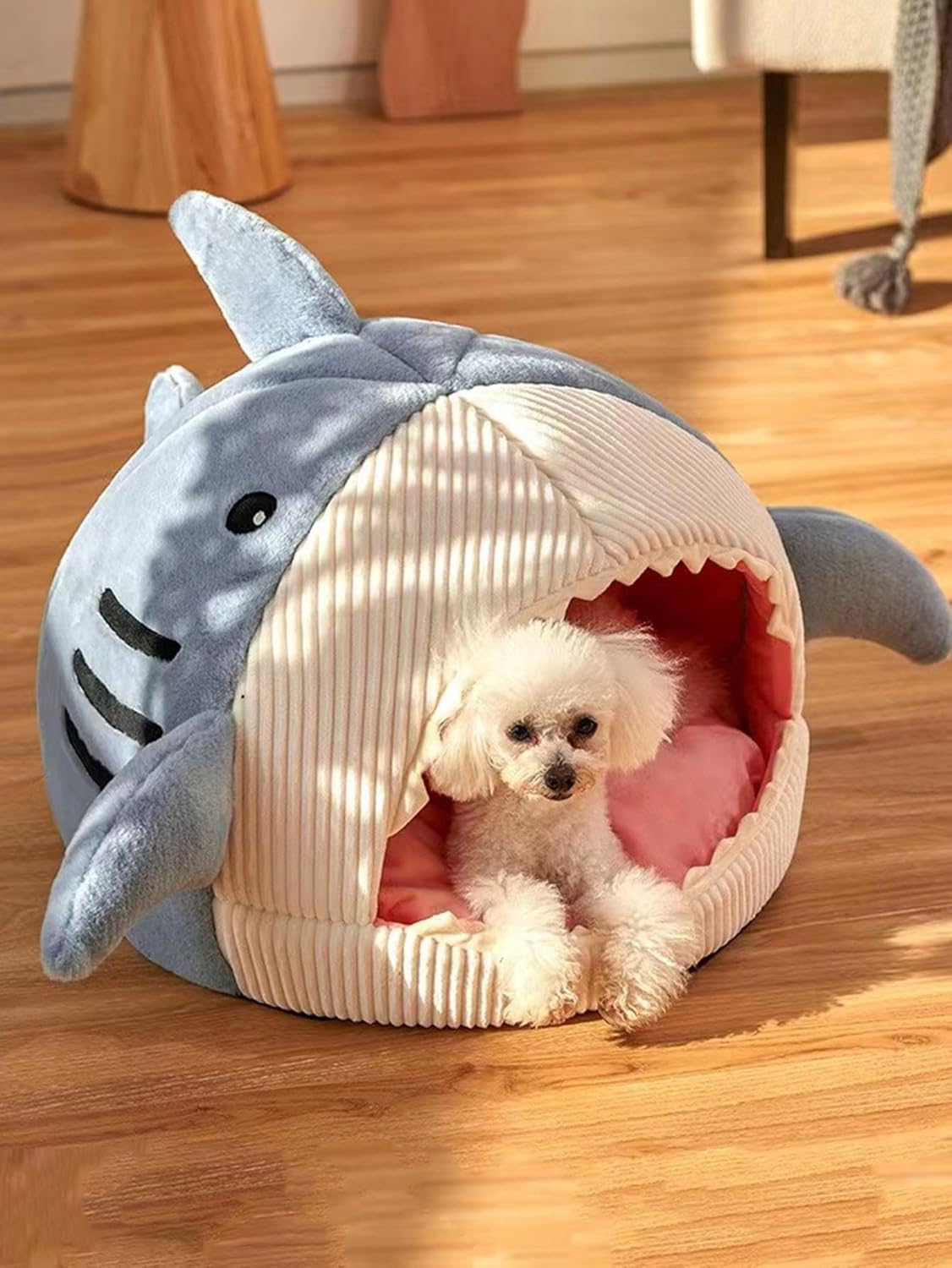 Shark-Shaped Cat Bed Semi-Closed Nest for Cats and Dogs