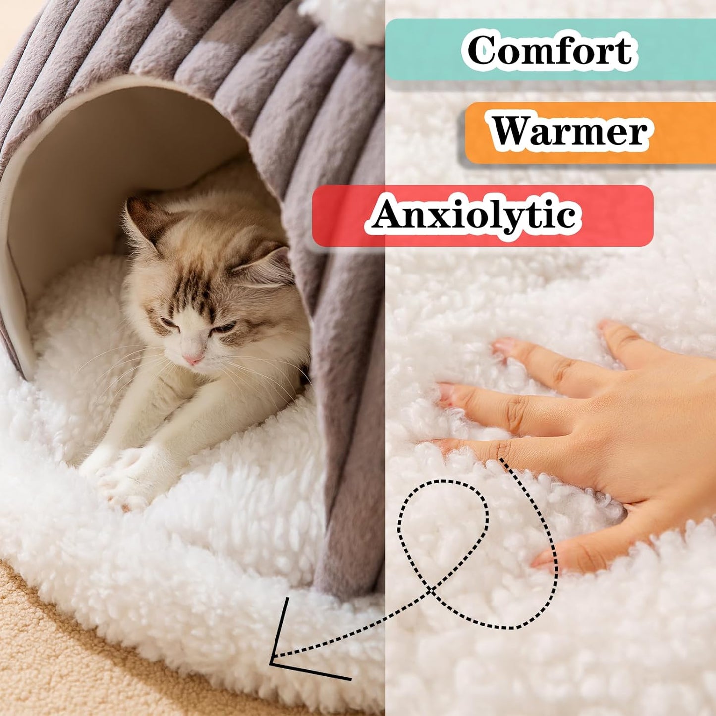 Cat Cave Bed Indoor Washable Slip Resistant