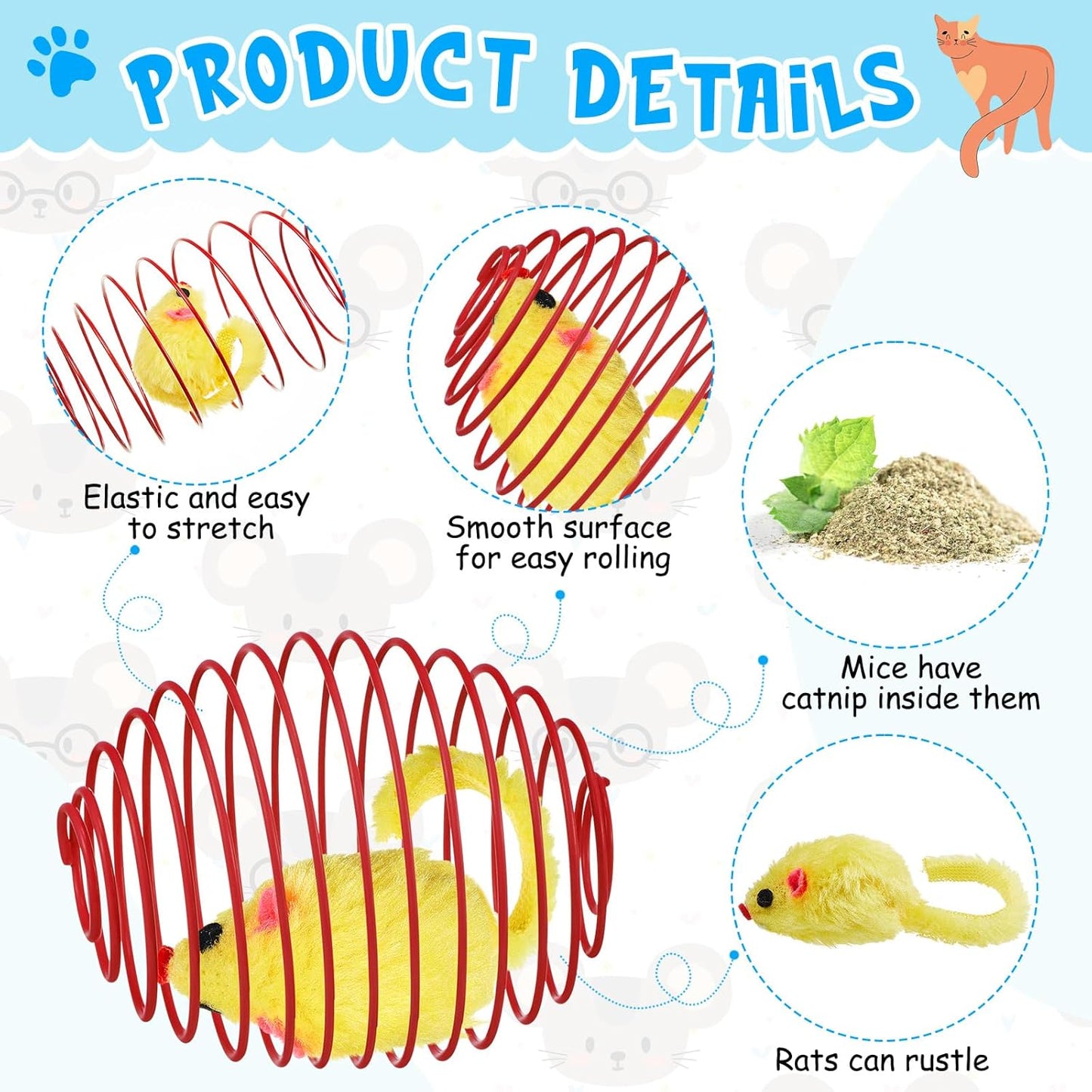 Cat Spring Balls Interactive Toy Set for Cats and Kittens