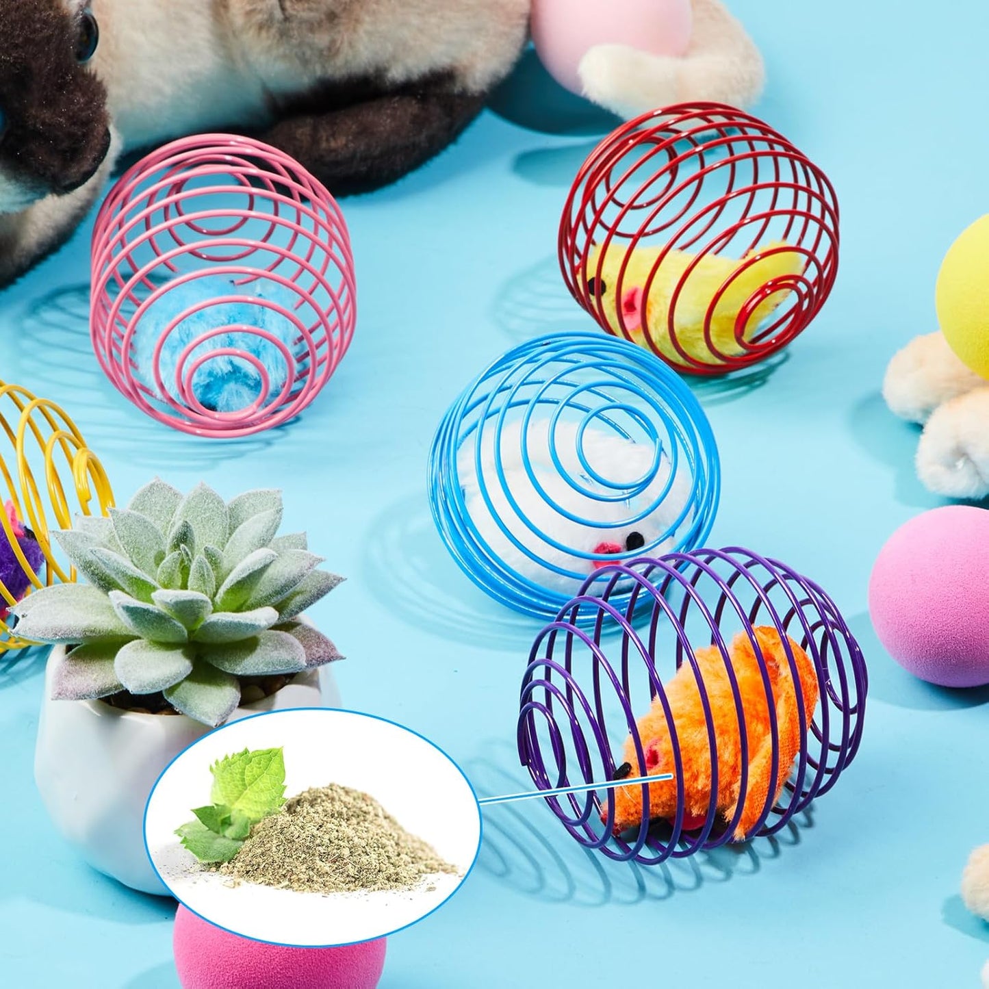 Cat Spring Balls Interactive Toy Set for Cats and Kittens