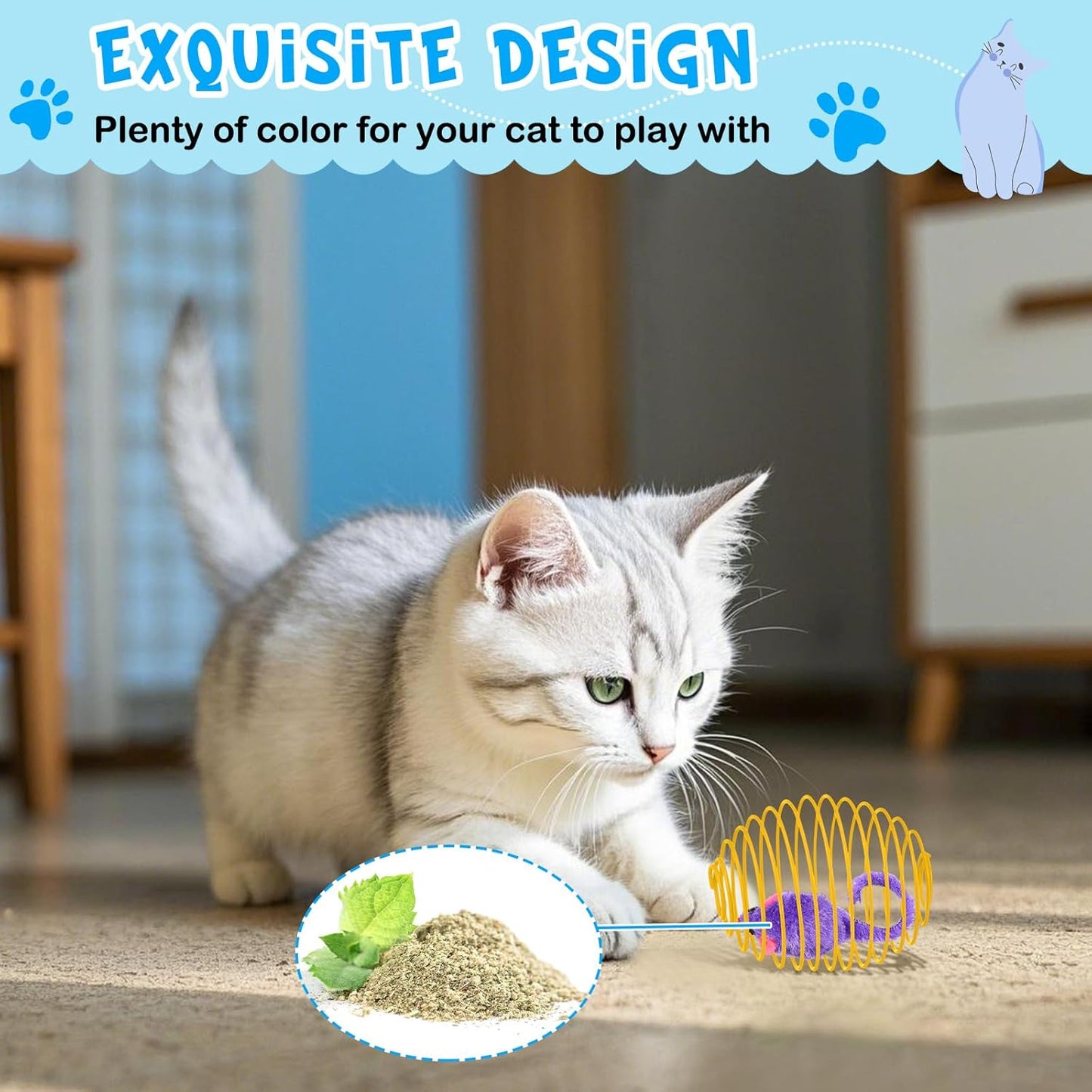 Cat Spring Balls Interactive Toy Set for Cats and Kittens