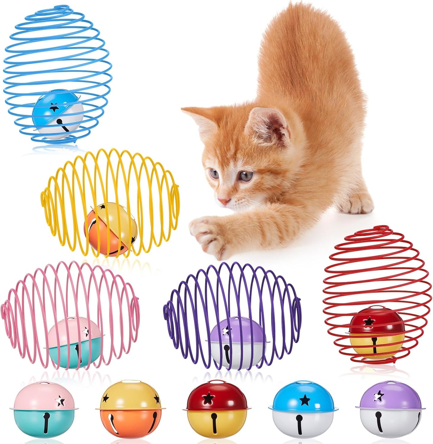 Cat Spring Balls Interactive Toy Set for Cats and Kittens