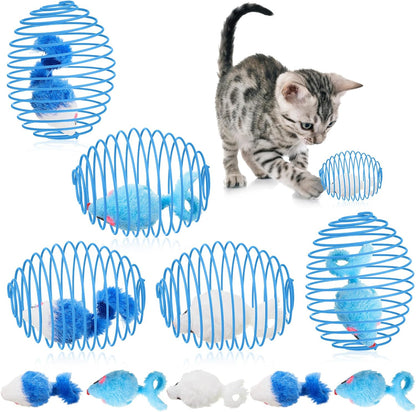 Cat Spring Balls Interactive Toy Set for Cats and Kittens