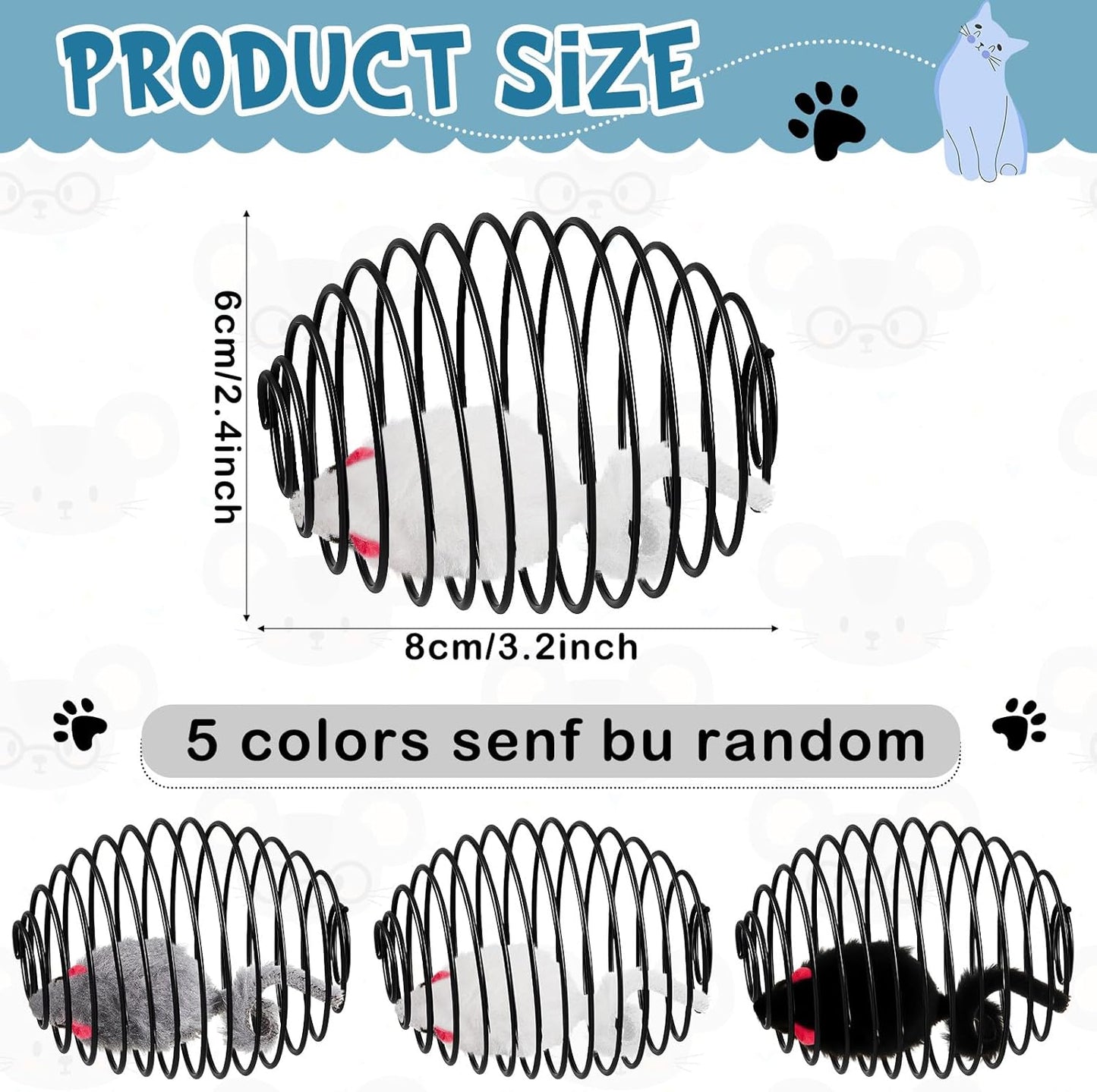 Cat Spring Balls Interactive Toy Set for Cats and Kittens