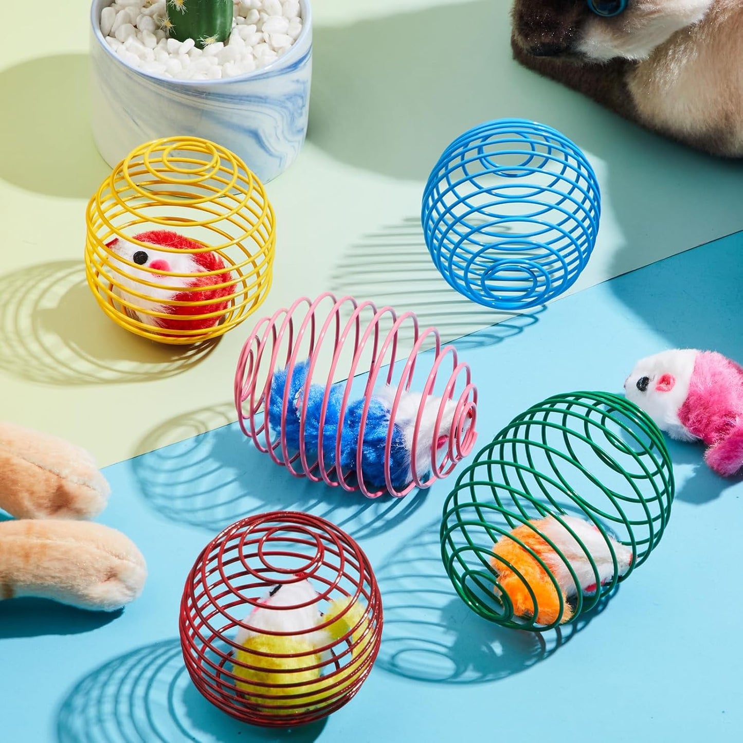 Cat Spring Balls Interactive Toy Set for Cats and Kittens