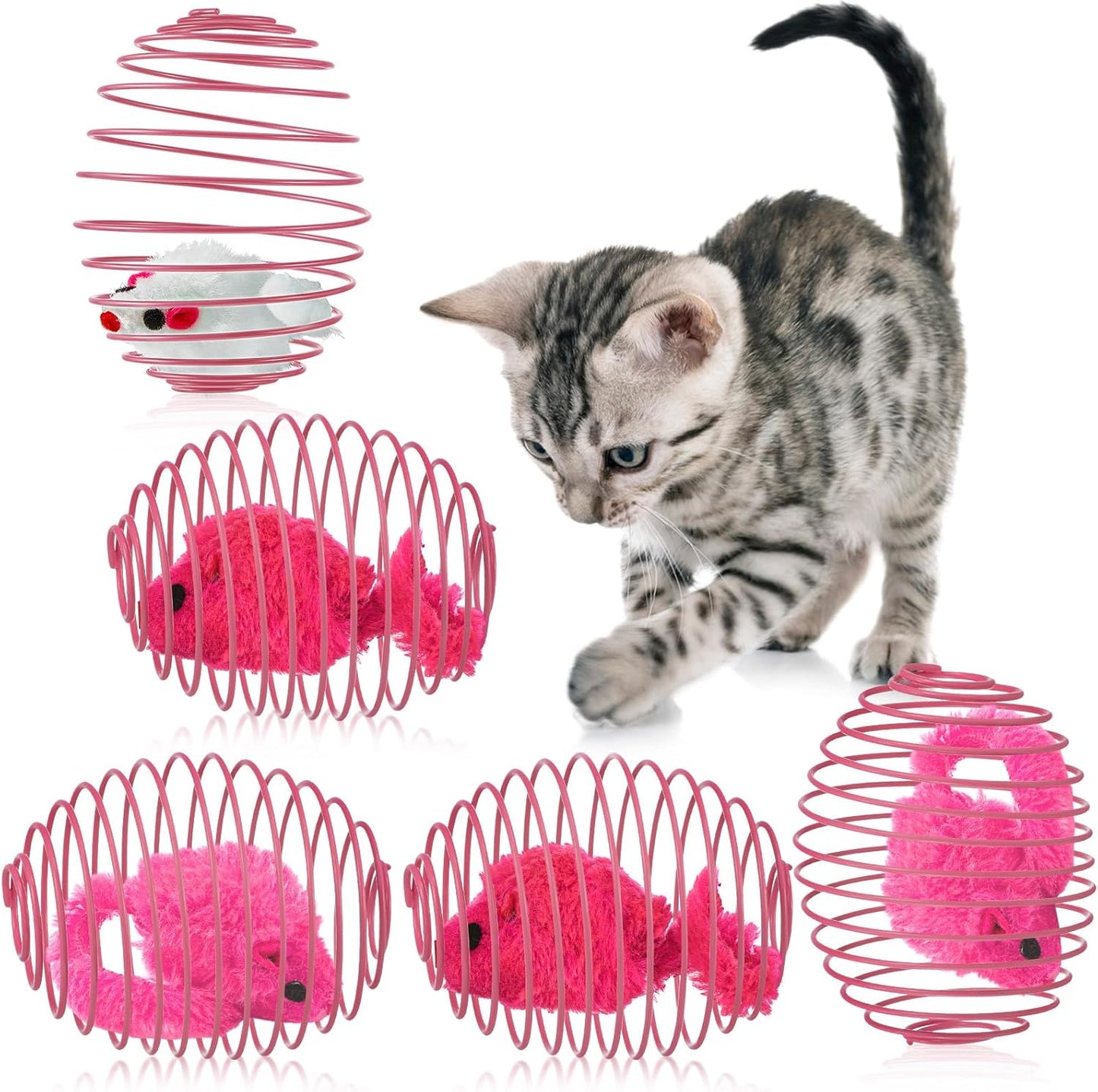 Cat Spring Balls Interactive Toy Set for Cats and Kittens