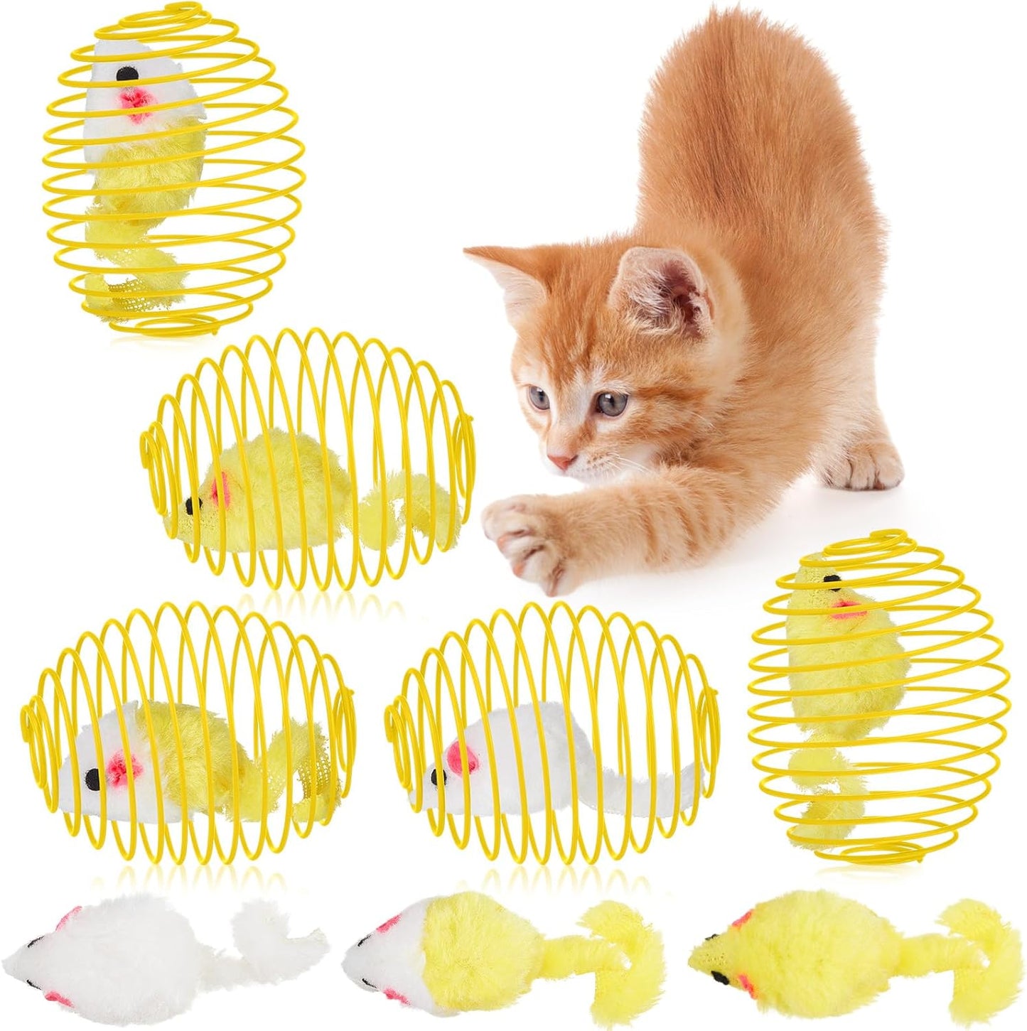 Cat Spring Balls Interactive Toy Set for Cats and Kittens