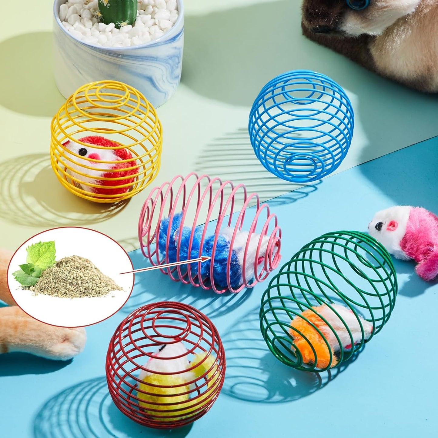 Cat Spring Balls Interactive Toy Set for Cats and Kittens