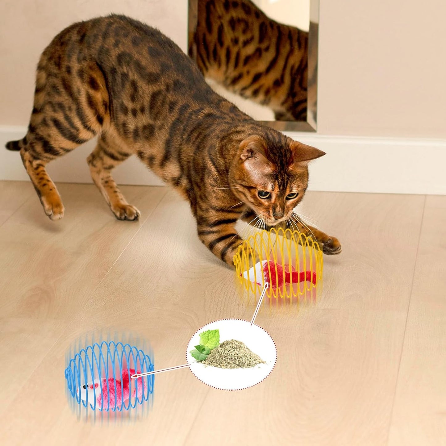 Cat Spring Balls Interactive Toy Set for Cats and Kittens