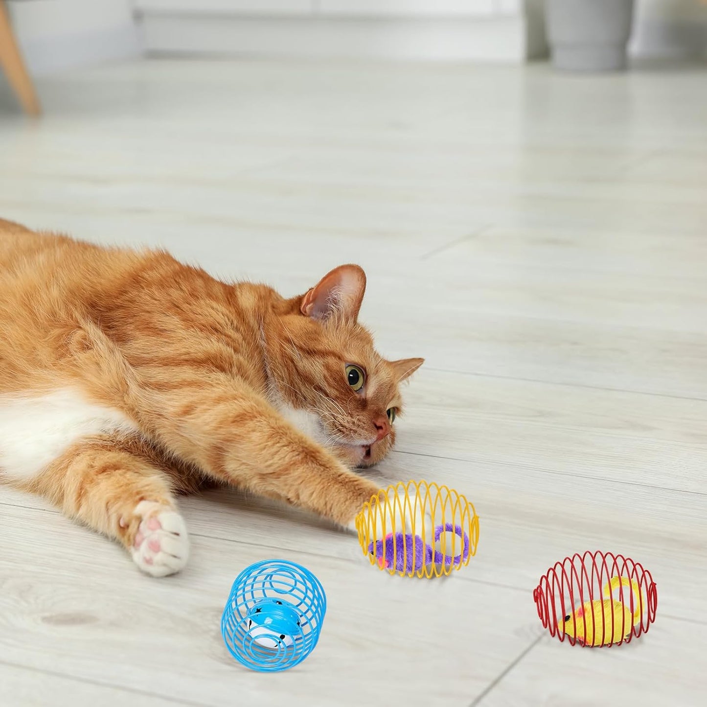Cat Spring Balls Interactive Toy Set for Cats and Kittens