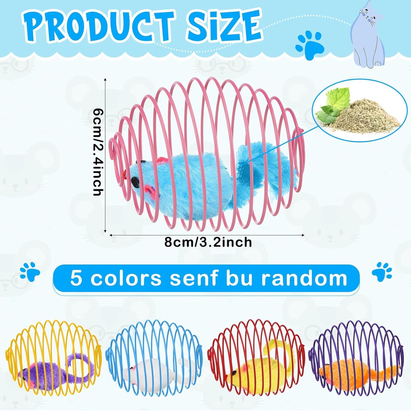 Cat Spring Balls Interactive Toy Set for Cats and Kittens