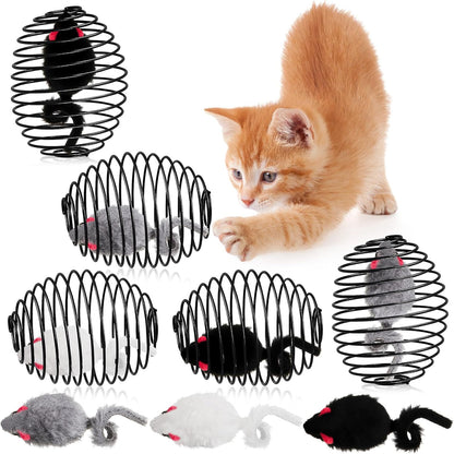 Cat Spring Balls Interactive Toy Set for Cats and Kittens
